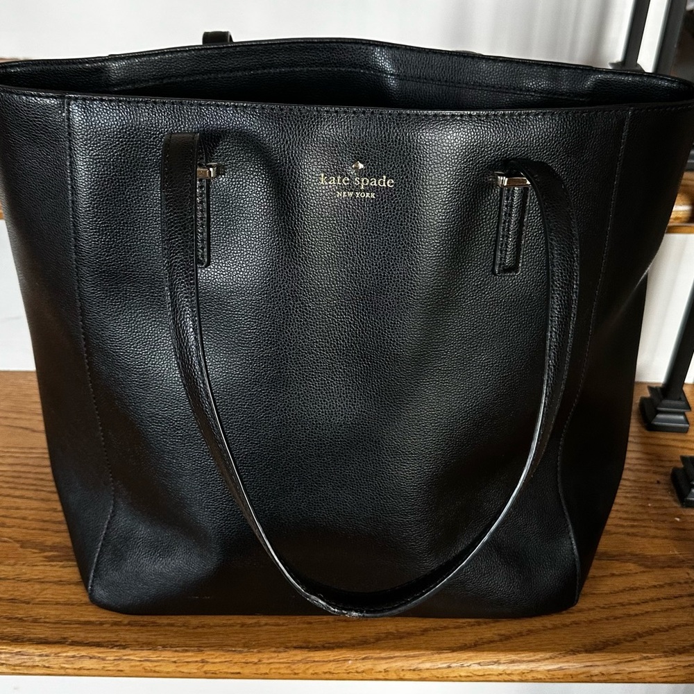 Kate Spade Yvonne Patterson Drive Leather Tote in black.